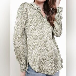 Green Print Blouse